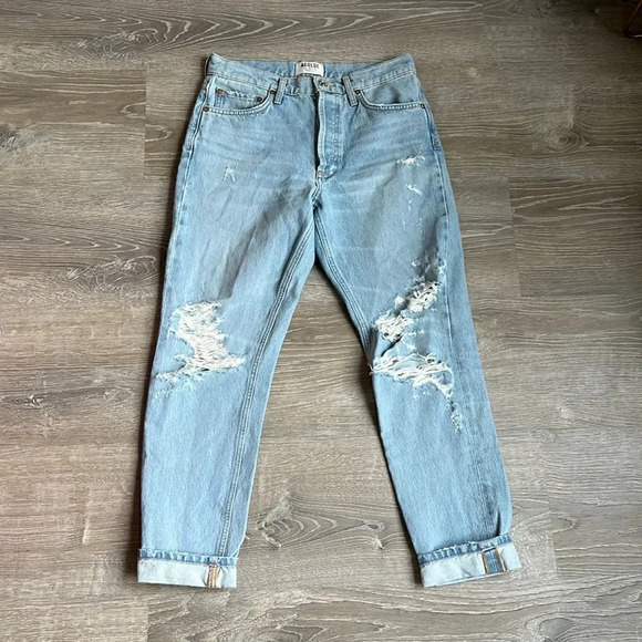 AGOLDE Jamie High Rise Classic Ever More 2 Light Blue Jeans - Picture 3 of 12